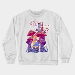 Alice and The Hookah Smoking Caterpillar Crewneck Sweatshirt